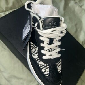 Armani Exchange Monochrome Patterned Sneakers
